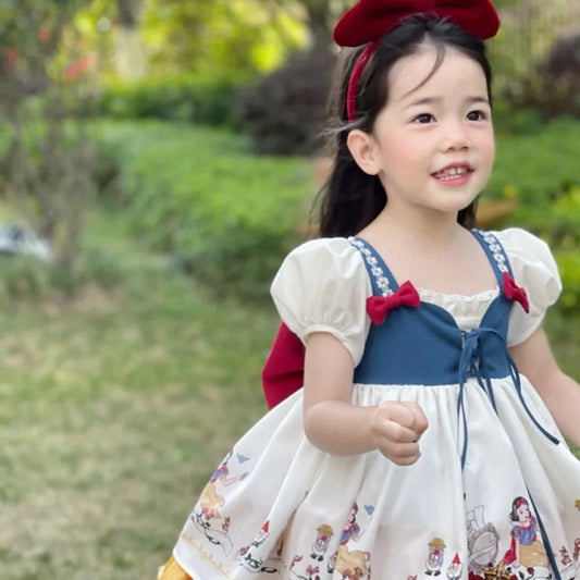 Girls Snow White Princess Dress – Spanish Bow Lolita Birthday, Easter, and Party Ball Gown for Kids