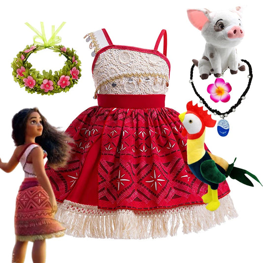 Girls Moana 2 Princess Dress – Disney Inspired Vaiana Cosplay Costume for Birthday, Carnival, Halloween & Party Outfits