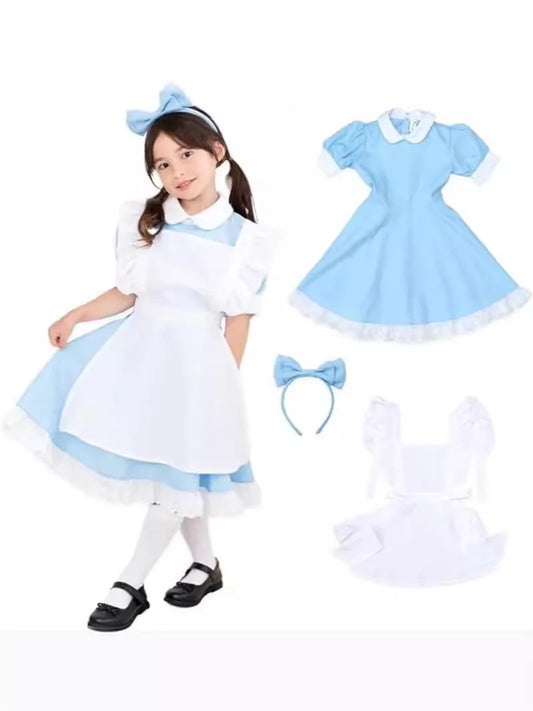Girls Halloween Maid Costume – Alice in Wonderland Inspired Luxury Dress for Baby and Kids Party