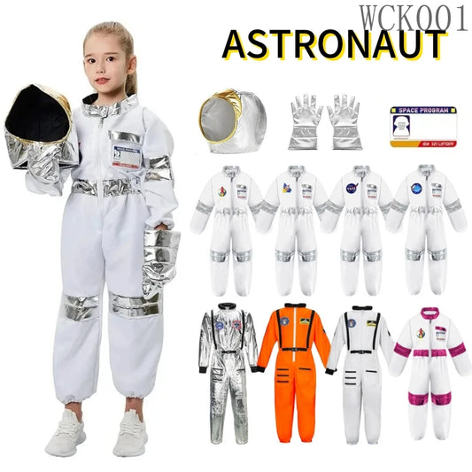 Kids Astronaut Costume – Boys and Girls Space Suit with Hood and Gloves for Cosplay, Performance, and Dress-Up