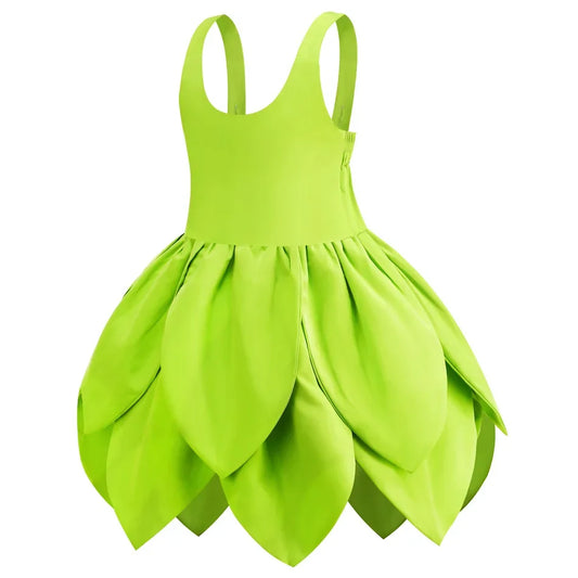Girls Tinkerbell Fairy Dress – Green Princess Costume for Kids Halloween, Birthday & Party Cosplay